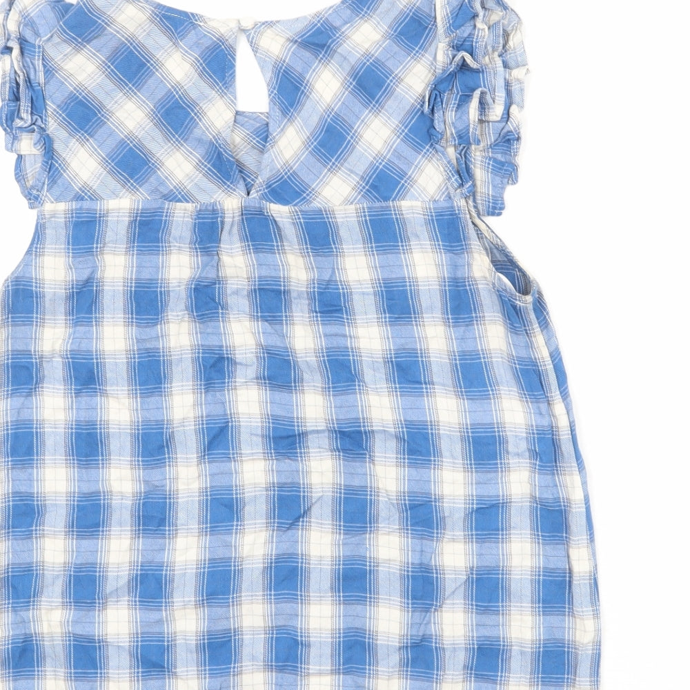 Womens UK Size S Monteau Blue Basic Blouse