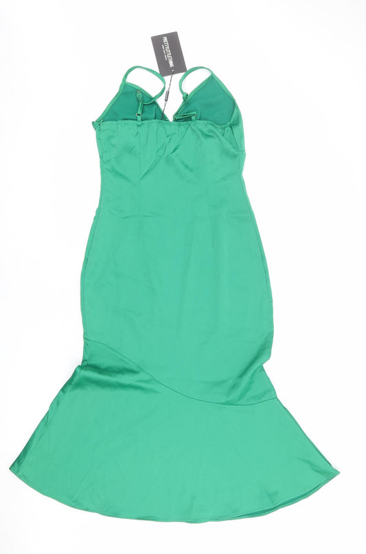 PRETTYLITTLETHING Womens Green Polyester Mermaid Size 8 Sweetheart Zip