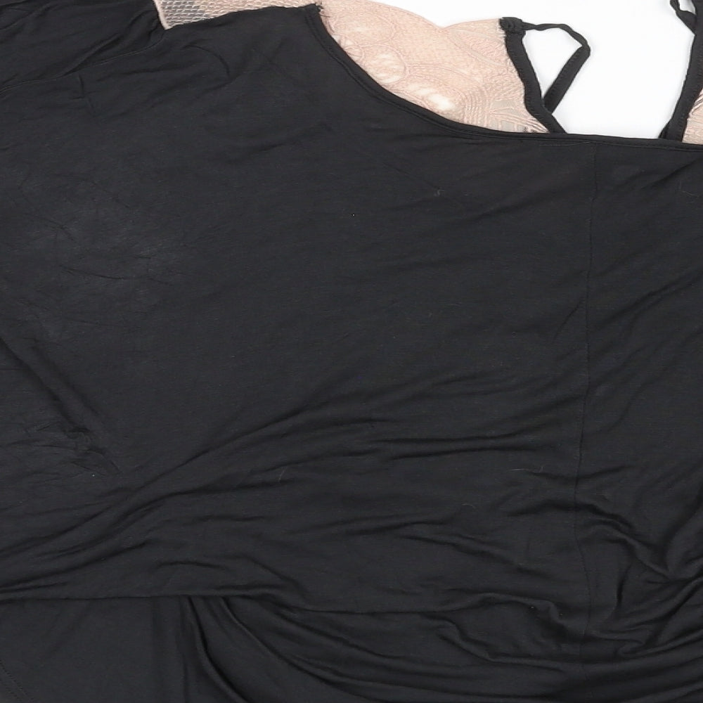 Womens UK Size 14 Topshop Black Basic Blouse