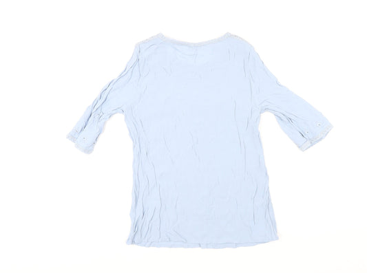 Womens UK Size 14 Monsoon Blue Basic T-Shirt