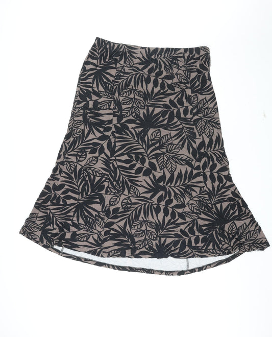 Cotswold Collection Womens Multicoloured Geometric Viscose Swing Skirt Size 2XL - Leaf pattern