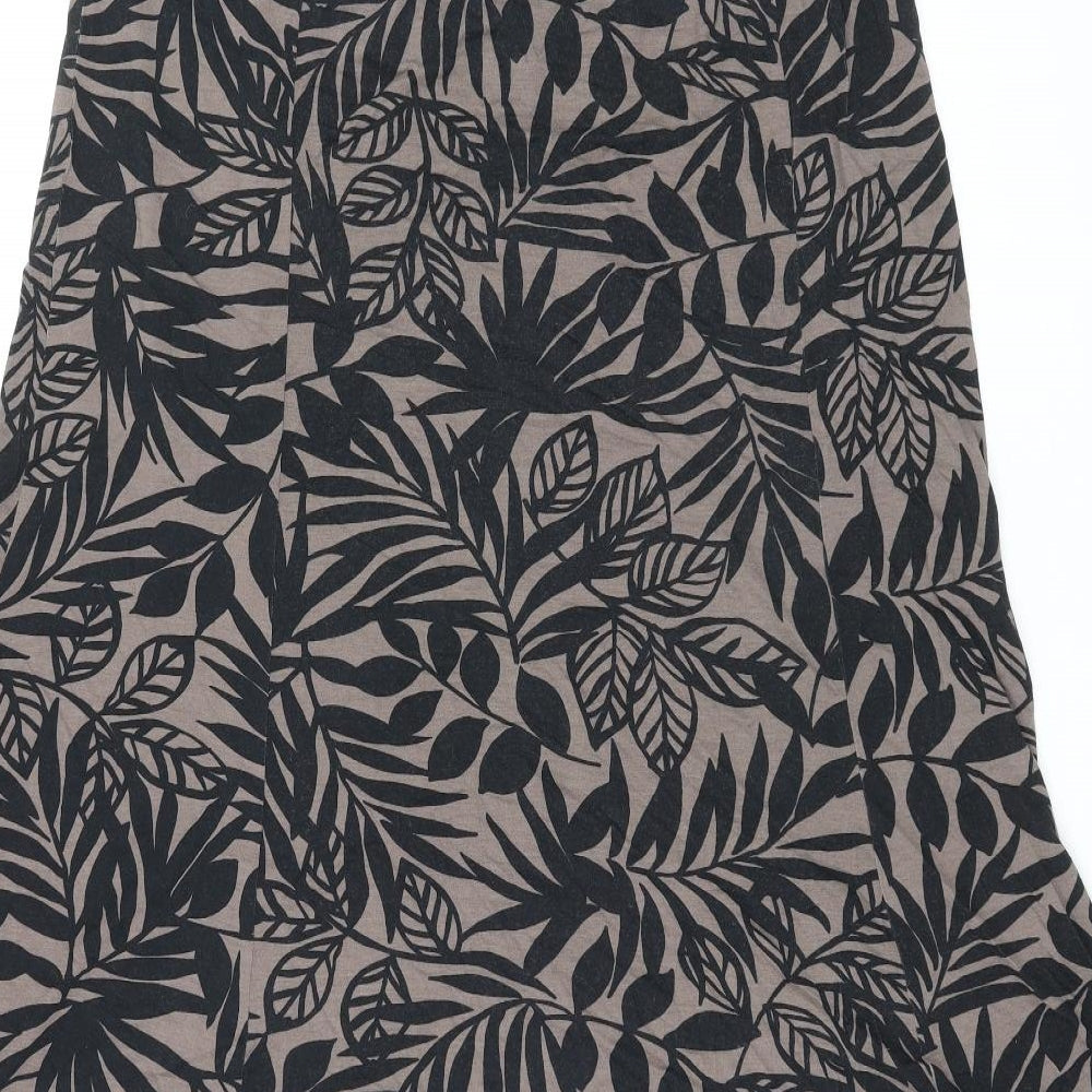 Brand and care label for Cotswold Collection women’s multicoloured geometric viscose swing skirt, size 2XL, - leaf pattern