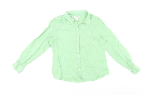 Womens UK Size 14 Orvis Green Basic Button-Up