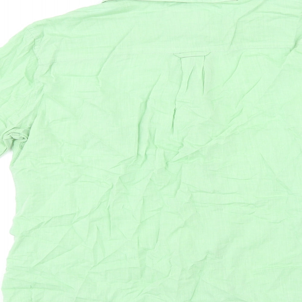 Orvis Womens Green Cotton Basic Button-Up Size 14 Collared