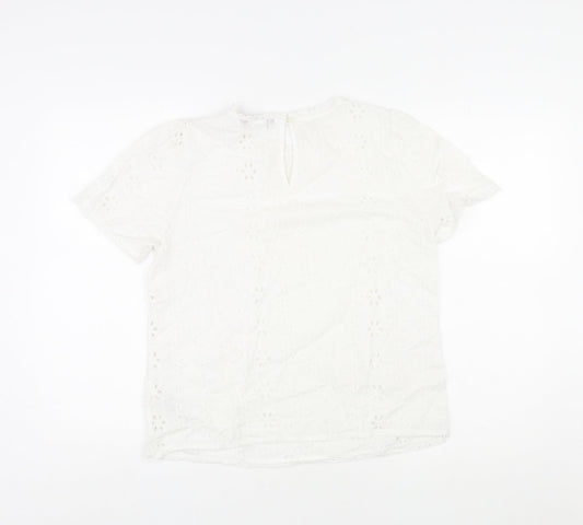 Womens UK Size 10 Marks and Spencer Ivory Basic T-Shirt