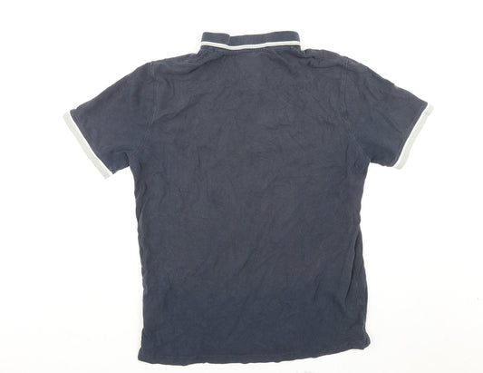 Livergy Mens Blue Polyester Polo Size M Collared Pullover