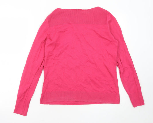 Gap Womens Pink Round Neck Acrylic Pullover Jumper Size S