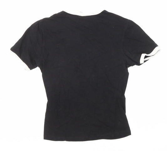 Womens UK Size 4 ASOS Black Basic T-Shirt