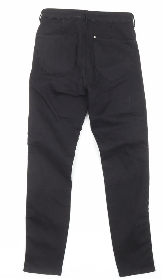 Womens UK Size 27 in H&M Regular Fit Straight Black Jeans