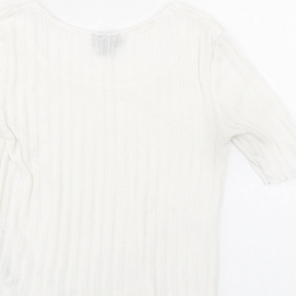 Womens UK Size 8 Topshop White Basic T-Shirt
