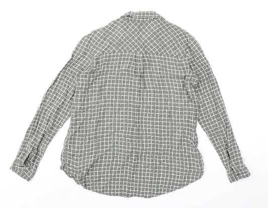 Womens UK Size 8 Topshop Green Basic Button-Up