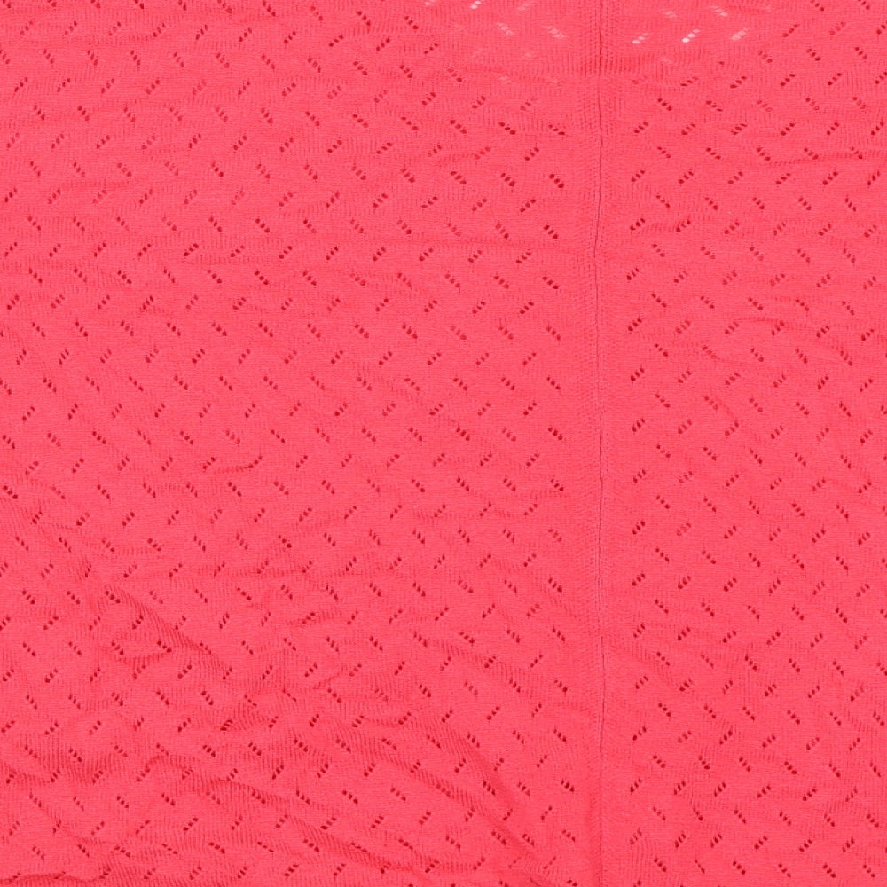 Bonmarché Womens Pink Nylon Basic Blouse Size M V-Neck