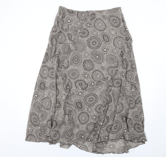 Sandwich Womens Brown Geometric Polyester Swing Skirt Size 10 Zip