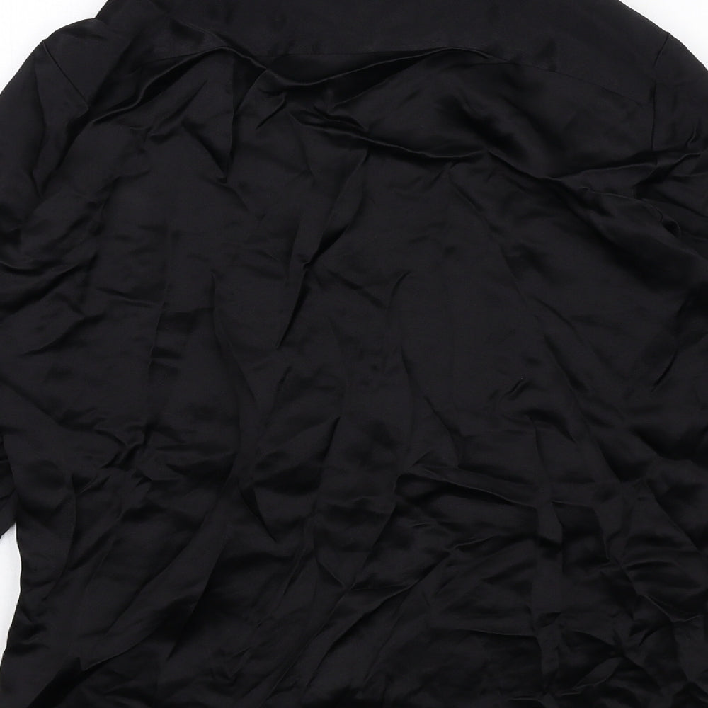 Womens UK Size XS Zara Black Basic Button-Up