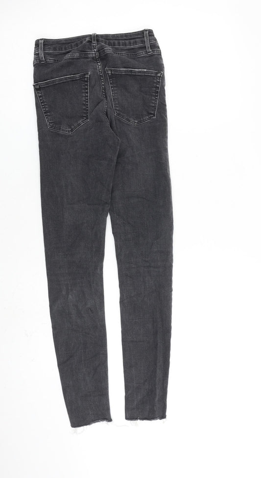 Topshop Womens Grey Cotton Skinny Jeans Size 25 in L32 in Regular Zip