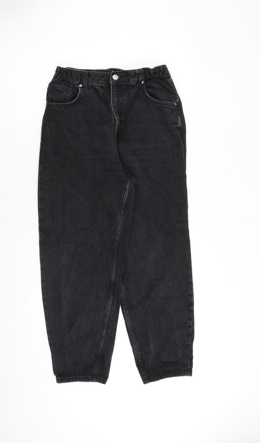 Womens UK Size 26 in Bershka Regular Fit Mom Black Jeans