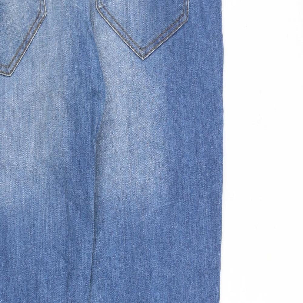 Denim & Co. Mens Blue Cotton Straight Jeans Size 34 in L30 in Slim Button