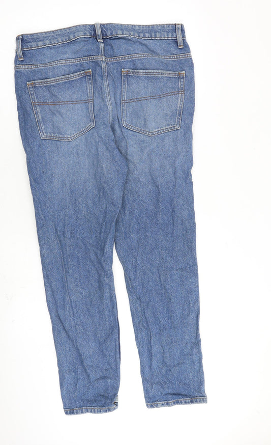 COLLUSION Womens Blue Cotton Straight Jeans Size 34 in L29 in Regular Zip
