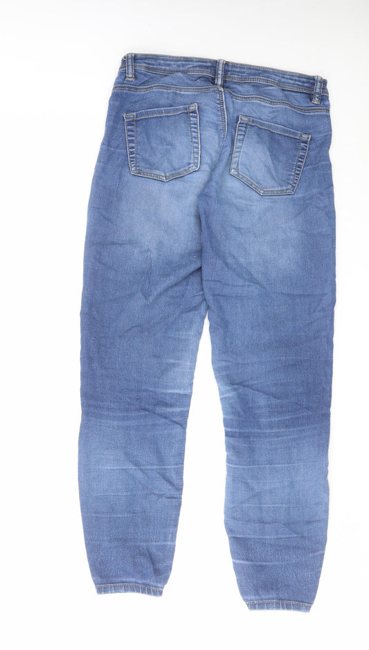 Denim & Co. Womens Blue Cotton Tapered Jeans Size 28 in L27 in Regular Zip