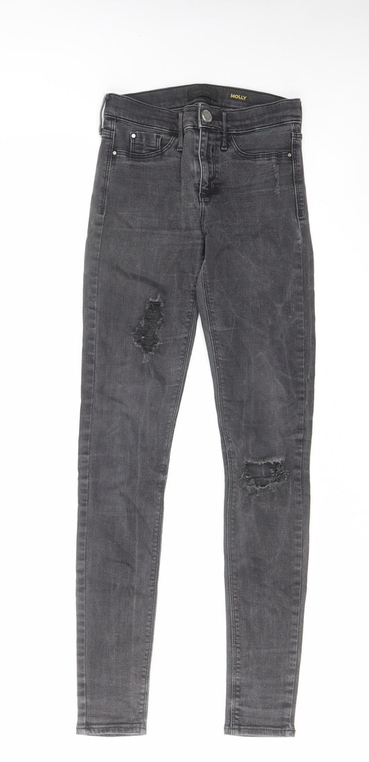 Womens UK Size 6 River Island Regular Fit Skinny Grey Jeans
