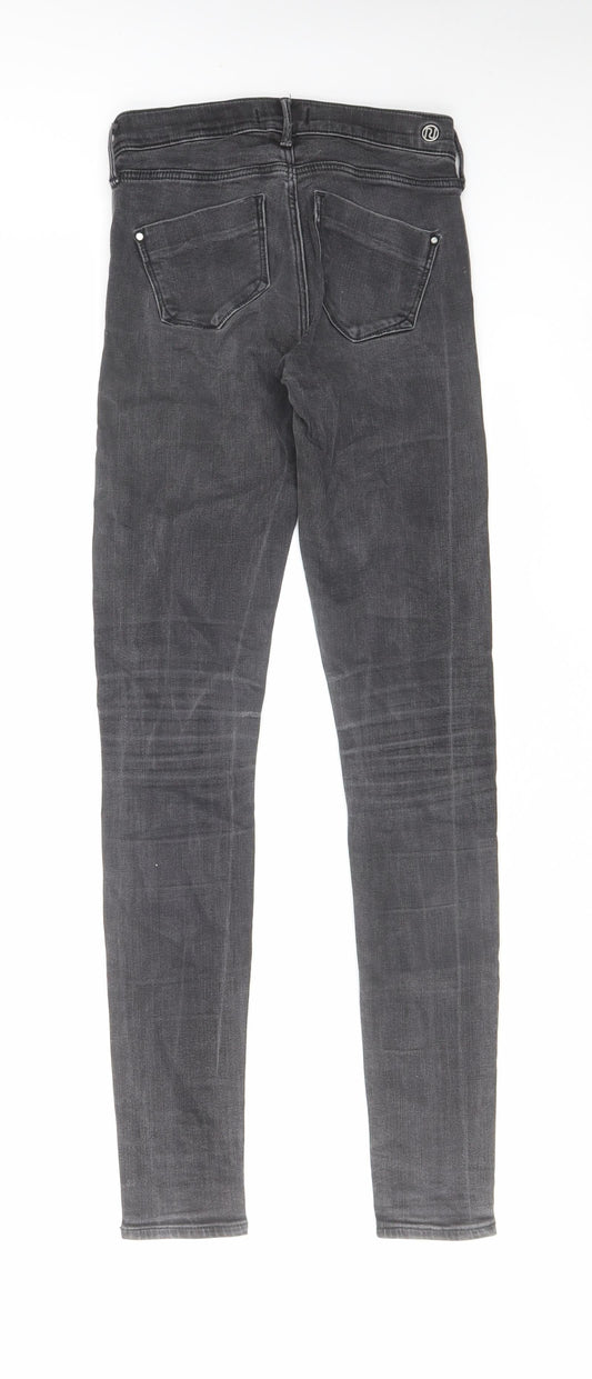 River Island Womens Grey Cotton Skinny Jeans Size 6 L29 in Regular Zip