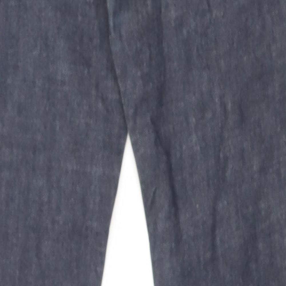 Topshop Womens Blue Cotton Straight Jeans Size 28 in L30 in Regular Zip