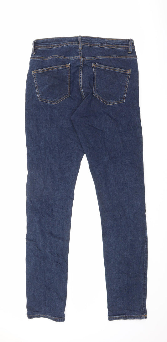 Denim & Co. Mens Blue Cotton Skinny Jeans Size 32 in L34 in Slim Button