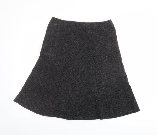Bonmarché Womens Black Geometric Polyester A-Line Skirt Size 12 - Speckled Pattern