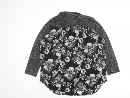 Womens UK Size L H&M Black Basic Blouse