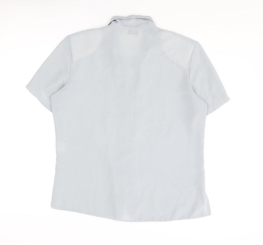 Bonmarché Womens Blue Polyester Basic Button-Up Size 16 Collared