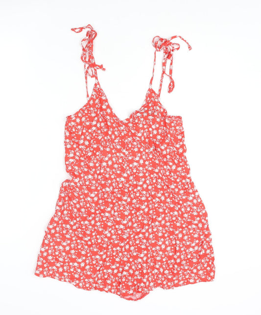 Womens UK Size 10 ASOS One-Piece Red Playsuit