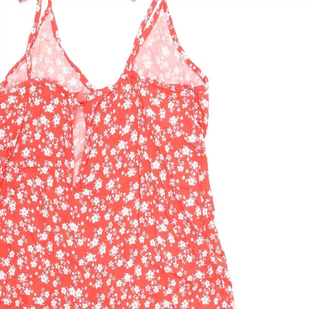 Womens UK Size 10 ASOS One-Piece Red Playsuit
