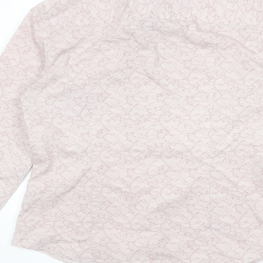 Womens UK Size 12 NEXT Pink Basic Button-Up