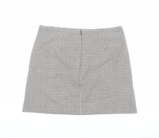Marks and Spencer Womens Multicoloured Herringbone Polyester A-Line Skirt Size 16 Zip