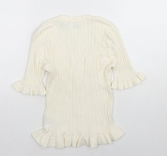 Womens UK Size M Brave Soul Ivory Pullover Jumper