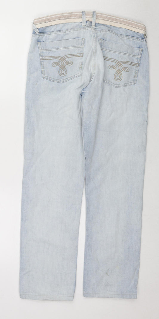 Lab Mens Blue Cotton Straight Jeans Size 32 in L27 in Regular Zip