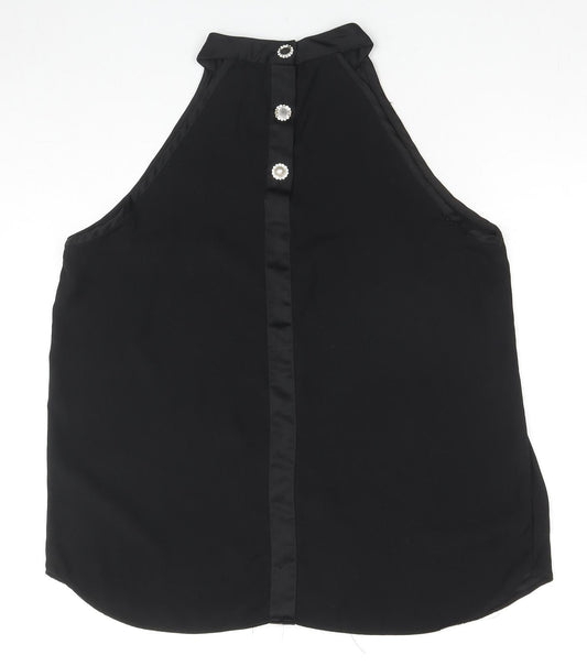 Womens UK Size 8 River Island Black Basic Tank