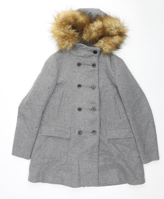 Womens UK Size M Zara Grey Parka Coat