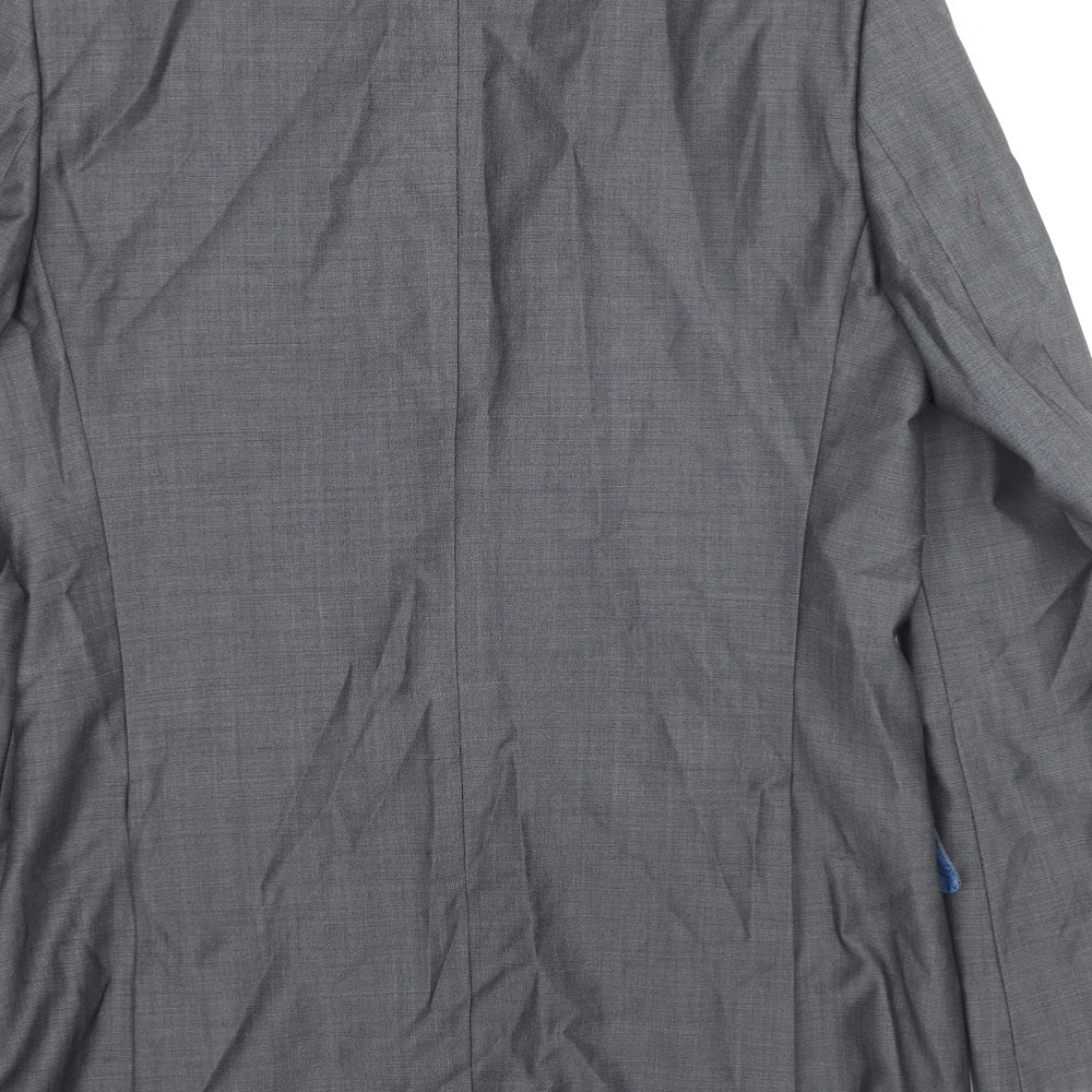 Brand and care label for Autograph men’s grey wool jacket suit jacket, size 40, regular