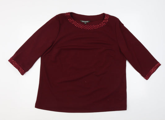 Womens UK Size 18 Bonmarché Red Basic Blouse