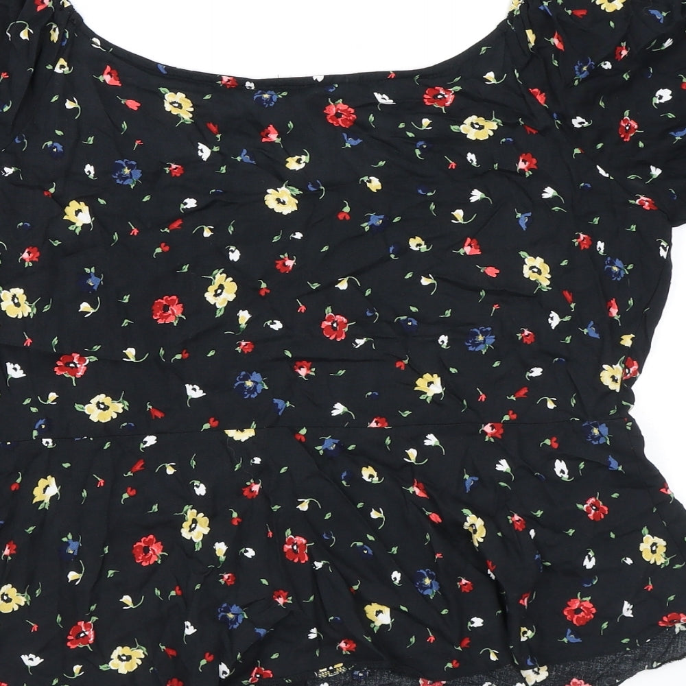Womens UK Size 12 Dorothy Perkins Black Basic Button-Up