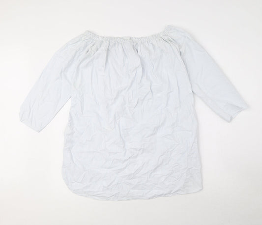 Womens UK Size XS Zara Blue Basic Button-Up