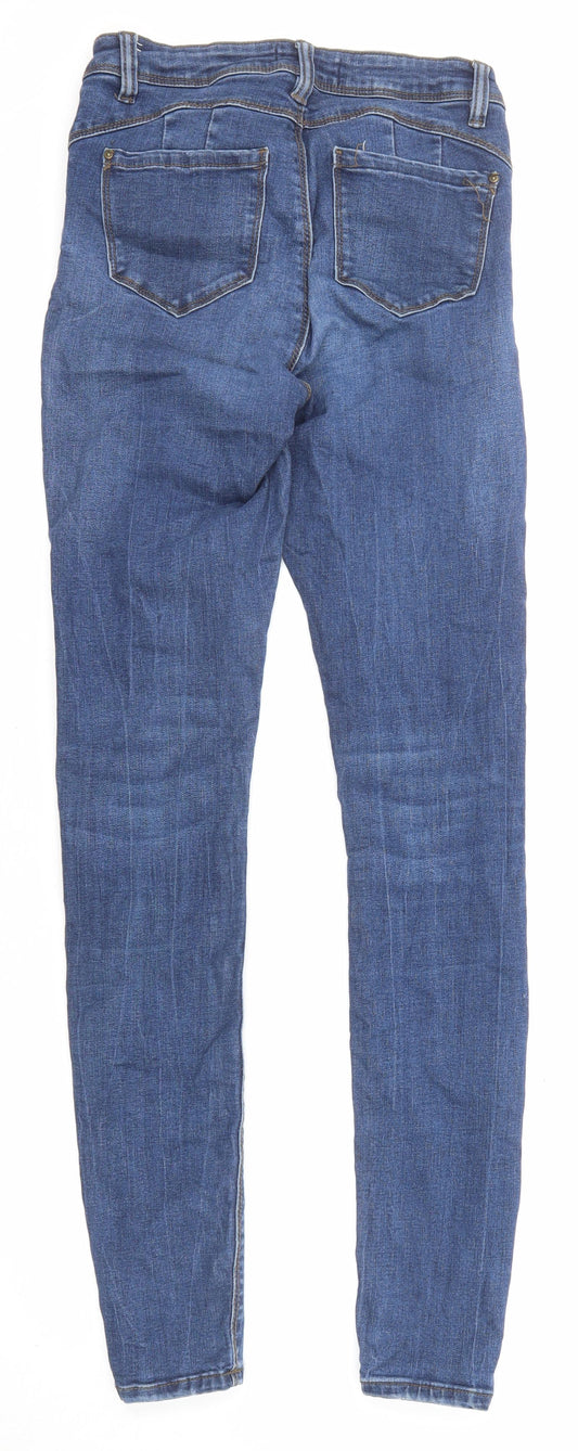 Denim & Co. Womens Blue Cotton Skinny Jeans Size 10 L31 in Regular Zip
