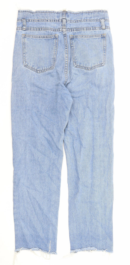 Womens UK Size 8 Momokrom Regular Fit Straight Blue Jeans