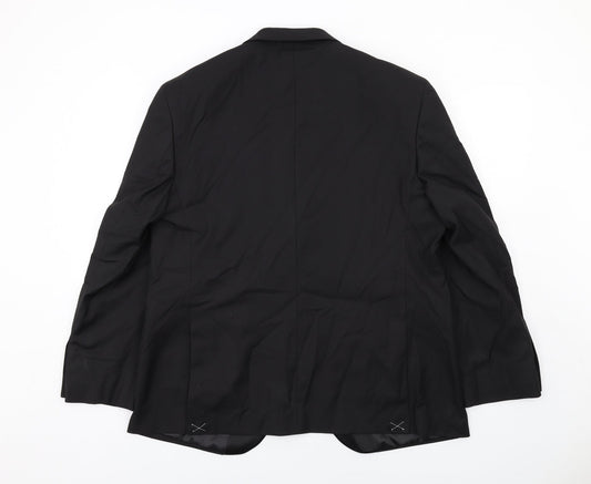 Marks and Spencer Mens Black Polyester Tuxedo Suit Jacket Size 44 Regular