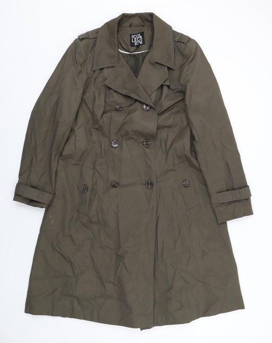 Womens UK Size 14 Debenhams Green Overcoat