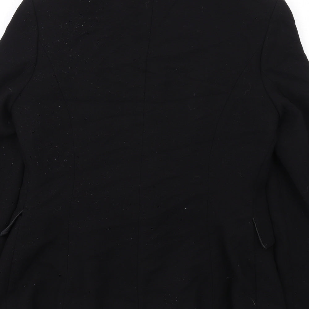 Brand and care label for Autograph women’s black polyester jacket blazer, size UK 10