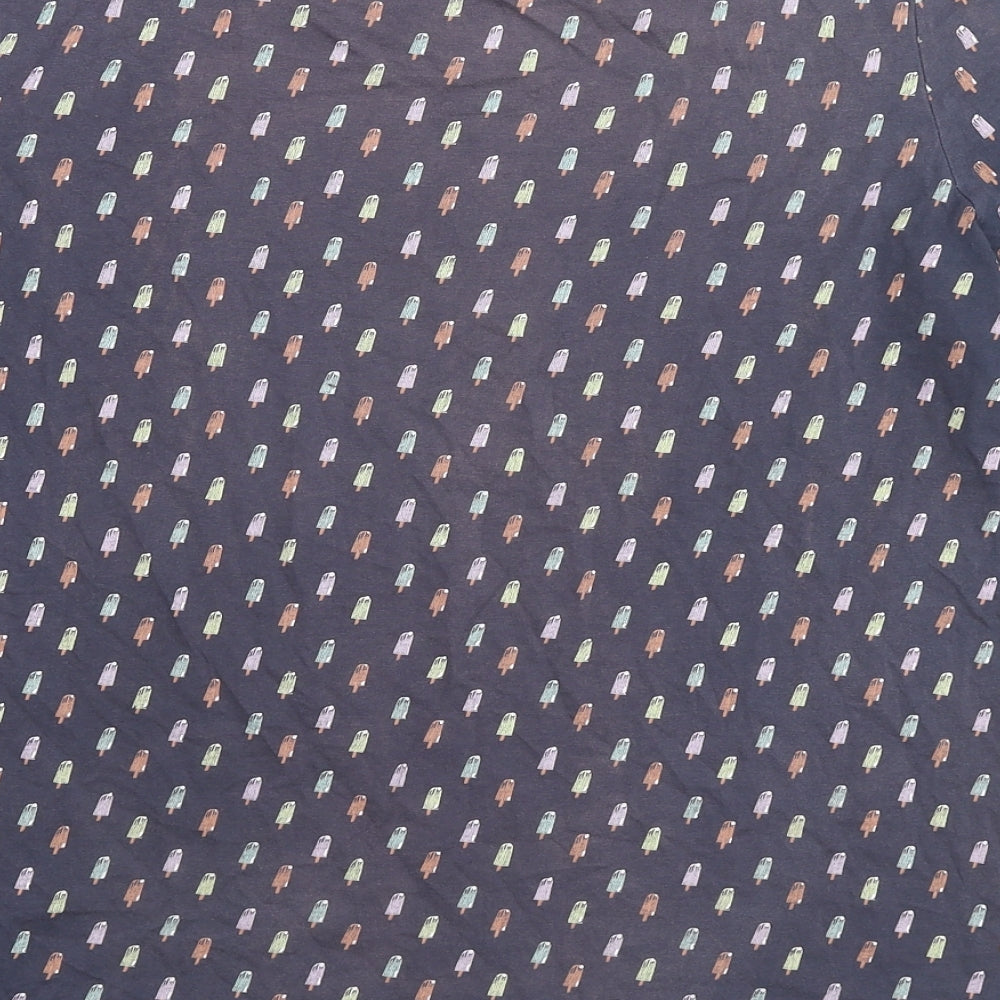 Sfera Mens Blue Geometric Cotton T-Shirt Size M Round Neck - Ice Lolly Print