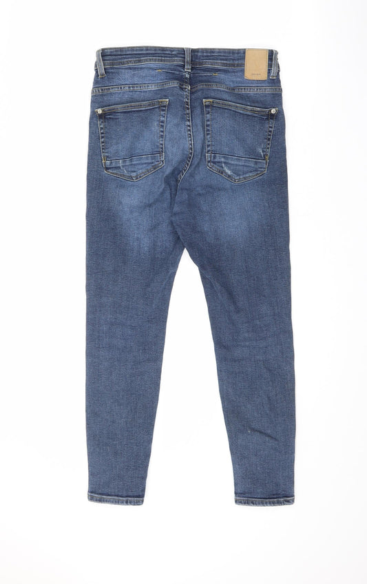 Mens UK Size 28 in Zara Regular Fit Straight Blue Jeans