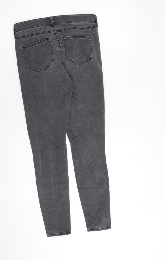 Topshop Womens Grey Cotton Skinny Jeans Size 26 in L30 in Regular Zip